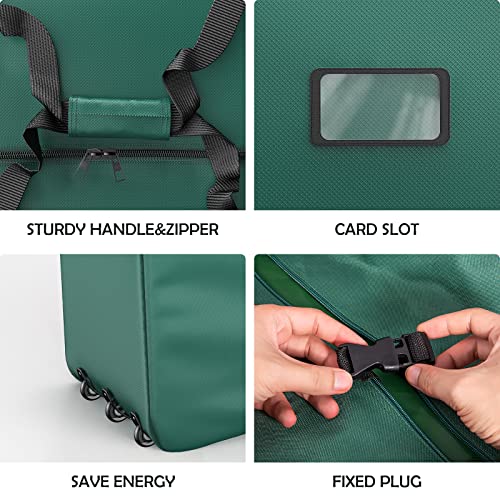 Large Artificial Christmas Tree Storage Bag 9Ft, Mrrihand Waterproof Anti-Tear Heavy-Duty 600D Oxford Cloth Xmax Christmas Tree Storage Box 9Ft With Rolling Wheels, Christmas Tree Storage Container 9Ft (Dark Green) #TOP2