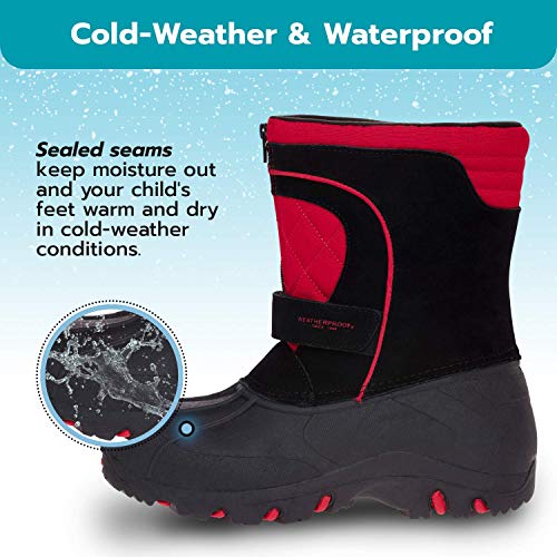 Weatherproof Unisex Child All-Weather Kids Snow Boots With Dual Closure 130814 All Weather Insulated Winter Boots, Red, 2 Little Kid Us #TOP4