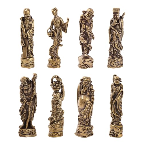 8 Piezas Estatuas de Latón de Los Ocho Inmortales para Decoración