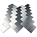 Art3d 100-Pieces Peel and Stick Tile Kitchen Backsplash Metal Wall Tiles, Brushed Aluminium Subway