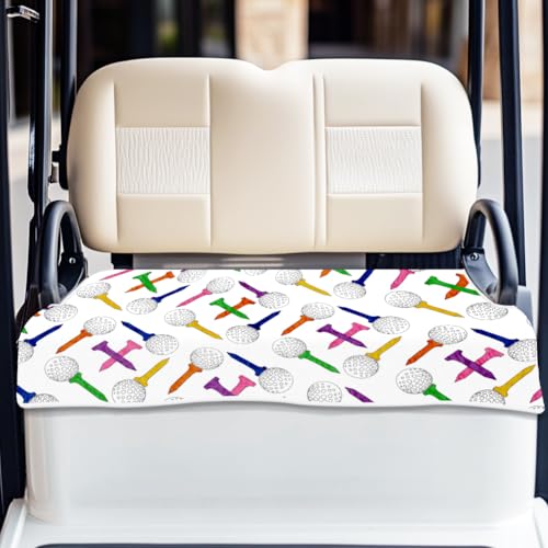 ORIGACH Golf Tees & Golf Balls Golf Cart Seat Covers, Comfortable Cooling Golf Cart Blanket Towel, 100% Microfiber, Fits EZGO, Club Car, and More 2-Seat Golf Carts, 51x31inch by ORIGACH - Used condition - US$17.30