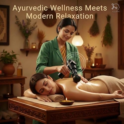Image of KLEN Body Massager Machine for Pain Relief Handheld USB Rechargeable Gun | Electric Massager Deep Tissue Muscle Recovery Vibrating Machine Ideal Gift for Men, Women, Gym & Home with 6 Adjustable Speed