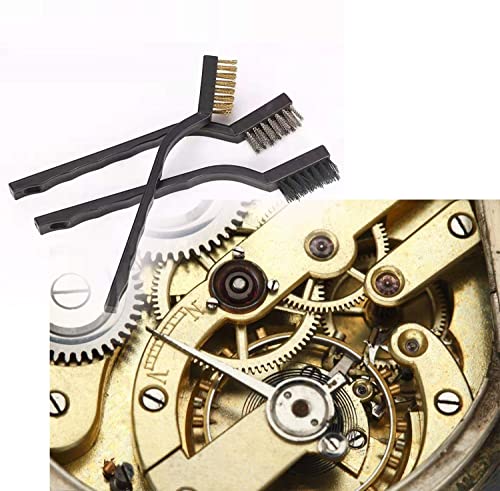 3Pcs Car Cleaning Brush Detailing Wire Brush Set, Brass, Stainless Steel, Nylon Brush Head For Cleaning Welding Slag Stain And Rust #TOP5