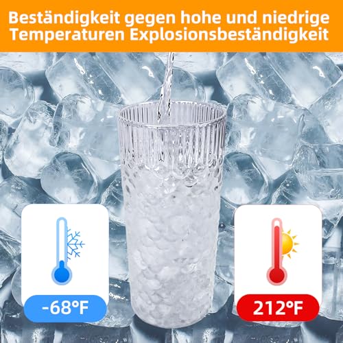 Bubble Tea Becher Set aus Glas, 2 Stück, 650ml mit Deckel und Strohhalm