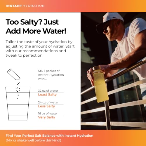 Image of Instant Hydration Sugar Free Electrolytes Powder Packets - Peach Pineapple Electrolyte Drink Mix & Travel Essentials - Post Workout Recovery, Brain Health, Muscle & Tissue Support - 20 Sticks