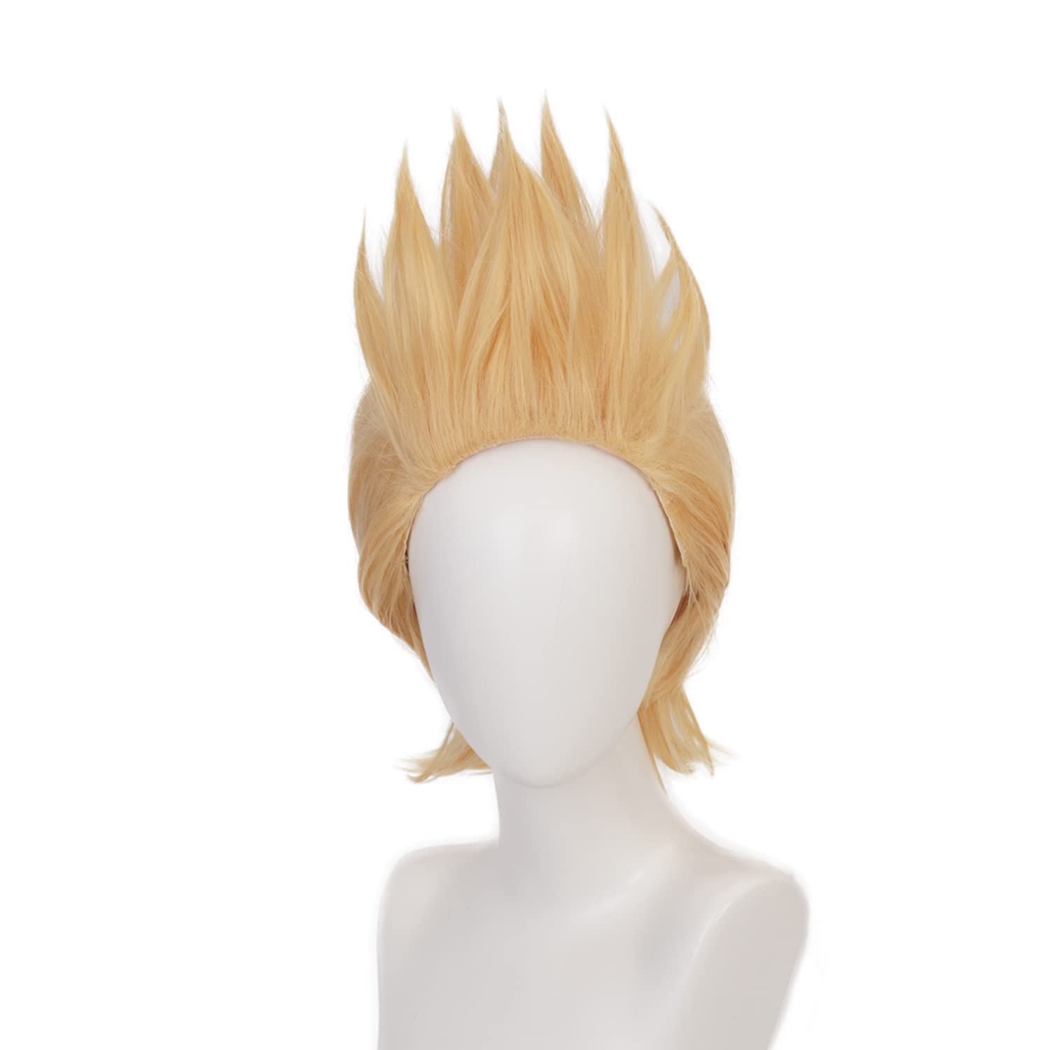 Dark Yellow Short Heat Resistant Synthetic Costume Hairs for Men Women Halloween Cos Anime Party Replacement Wigs