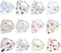 10 Pcs Babador Bandana Menino Menina Com 2 Botões