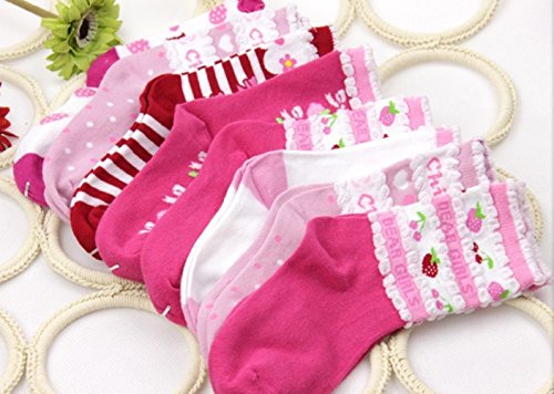 Celine Lin Girls Soft Cotton Candies Short Crew Socks Gift,S,10-Pair #TOP6