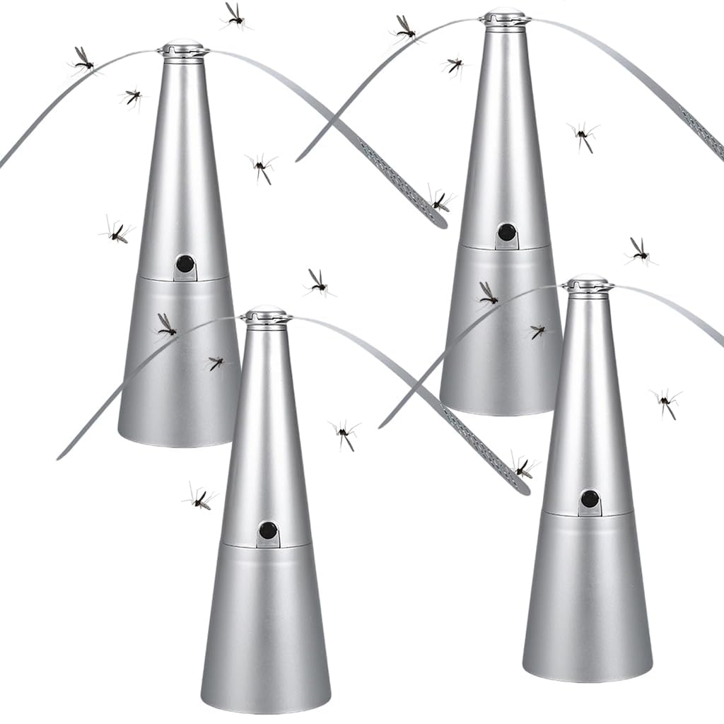 Tabletop Fly Fan - Portable Electric Fly Repellent with Soft Blades, Silent Insect Spinner for Food Protection, Indoor/Outdoor Use (BBQs, Picnics, Camping)​ (4PCS)