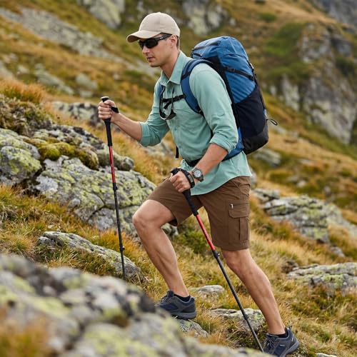 Image of Jessie Kidden Mens Cargo Shorts Expandable Waist Quick Dry Hiking Shorts