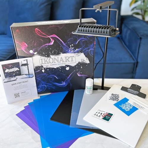 IKONART Custom Stencil Kit 3.0 - DIY Screen Printing Kit with Etchall and SVG Artwork Bundle