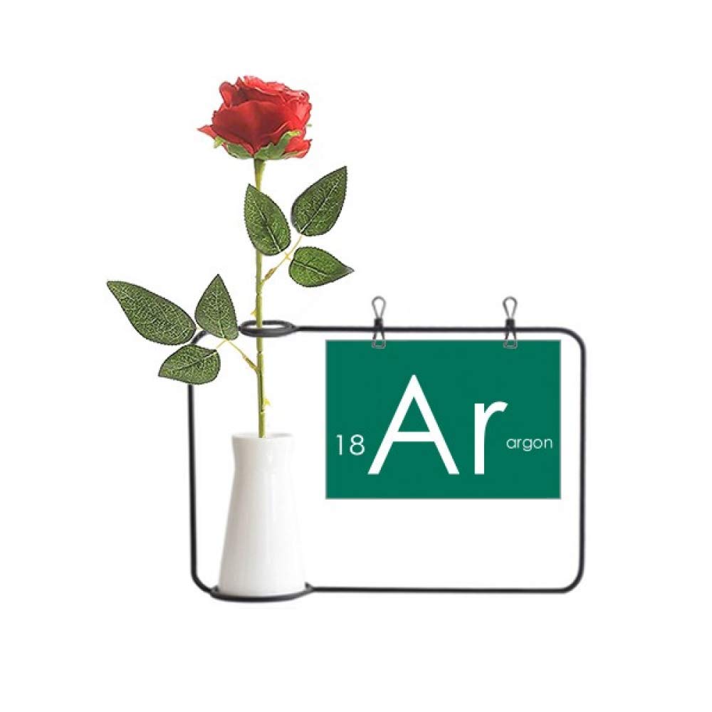 OFFbb-USAChemistry Elements Period Table Rare Gas Argon Ar Artificial Rose Flower Hanging Vases Decoration Bottle