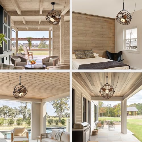 CROSSIO Outdoor Ceiling Fan with Lights, 23‘’ Waterproof Gazebo Fan with Remote Control Smart App, Plug in Caged Ceiling Fan for Patios, Pergola Porch - Image 9