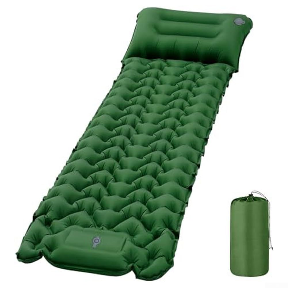 Materassino da campeggio leggero in nylon 40D robusto per trekking (blu navy) | Nylon 40D, antistrappo, leggero, imballato compatto, perfetto per escursioni e trekking