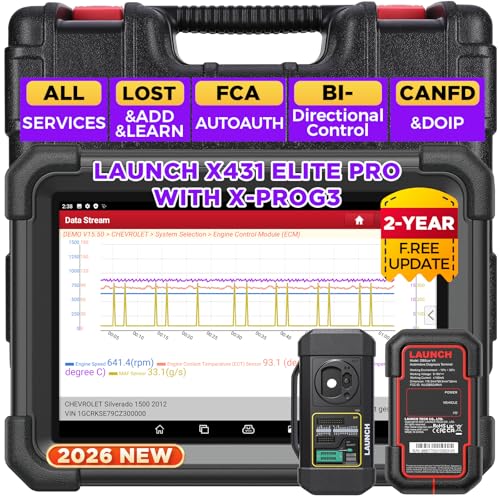 LAUNCH X431 1MM0 Elite Professional Diagnostic Scanner with X-PR0G3, 2026 Bi-Directional Control All System Scan Tool with CANFD & DOIP, 39+ Reset, Active Test ，FCA SGW Automotive Tool, 2 Yrs Update
