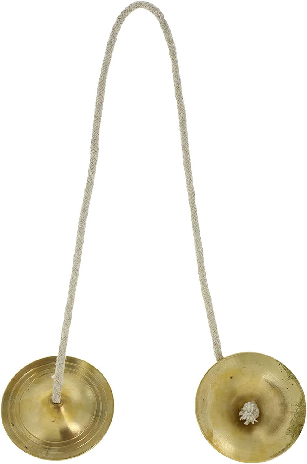 Indian Traditional Brass Manjeera Manjira Musical Instruments Percussion Hand Cymbals for Hindu Bhajans 4.1 Inches