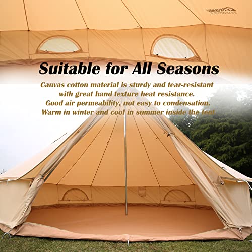 Echosmile Cotton Canvas Bell Tent, 6 Person Luxury Outdoor Camping Tent, Glamping Yurt Tent With Stove Jack Opening, Portable Waterproof & Windproof Tent, Easy Setup Family Tent For 4 Season #TOP1