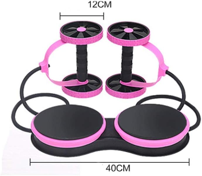 Abdominal Multifunctional Exercise Equipment Ab Wheel Roller with Resistance Bands Knee Mat Waist Slimming Trainer at Home Gym