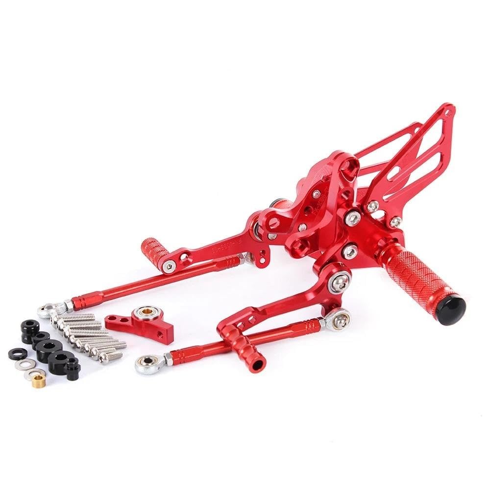 Commandes Reculées Ducati 848 EVO Pédale Frein et Selecteur Rouge CNC