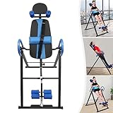 Kaichenyt Inversion Table, Back Stretcher Machine-330.7 lbs Capacity, Adjustable Protective, Adjust Height for Pain Relief (Blue, Black)