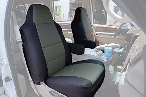 Iggee Beige Artificial Leather Custom Made Original fit Front seat Covers & 2 Armrest Covers Designed for 2000-2005 Ford Excursion