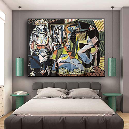 Affiche Picasso 70x100 cm pour habiller un grand mur vide : salon chaleureux avec toile artistique