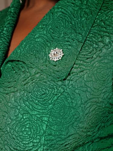 AOMEI Summer 2 Piece Formal Outfits for Women Floral Jacquard Button Down Peplum Top A Line Midi Wedding Guest Skirt Sets2