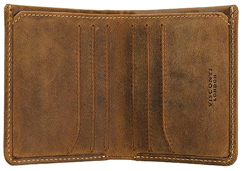 Portefeuille en cuir véritable marron avec porte carte compact Visconti VSL41