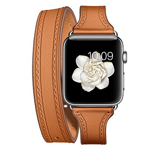 Maxjoy Compatible With Apple Watch Band, 42Mm 44Mm 45Mm 49Mm Watch Bands Soft Leather Strap Replacement Wristband Compatible With Apple Iwatch Se Ultra Series 8 7 6 5 4 3 2 1 Sport Edition, Brown #TOP4