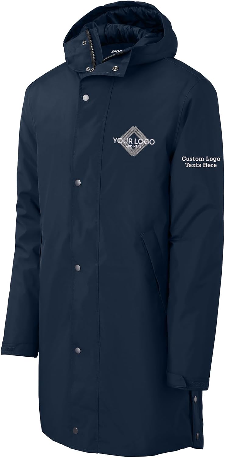 INK STITCH Men Jst55 Custom Embroidery Add Logo Texts Waterproof Insulated Sideline Parka Coat