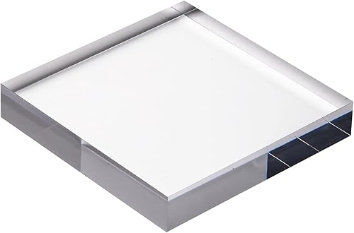 Miniatura 6 de CiaoHER Bloque de exhibición de cubo acrílico cuadrado de 7 pulgadas de grosor, base sólida de 7 x 7 x 1 pulgada, 1 paquete