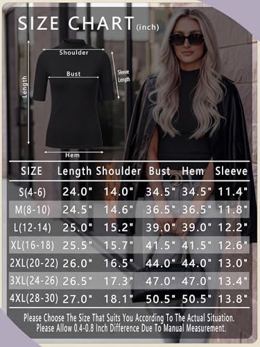PrinStory Womens Tops Mock Neck Dressy Casual Shirts - image 7