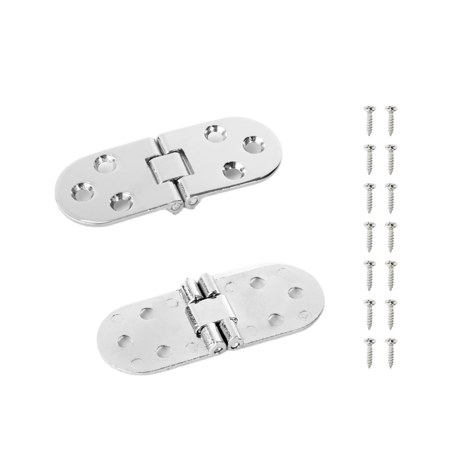 Generic 180 Degree Rounded Foldable Flap Hinges for Table Cabinet Door(Nickel 2pcs)