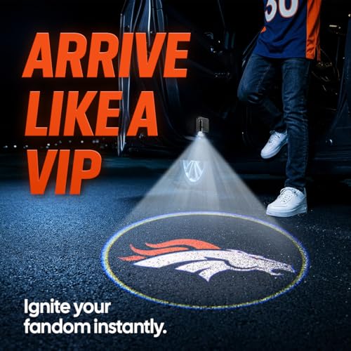Image of LED Car Door Light - Officially Licensed NFL Wireless Projector - Show Your Team Pride - Battery Powered, Easy Install