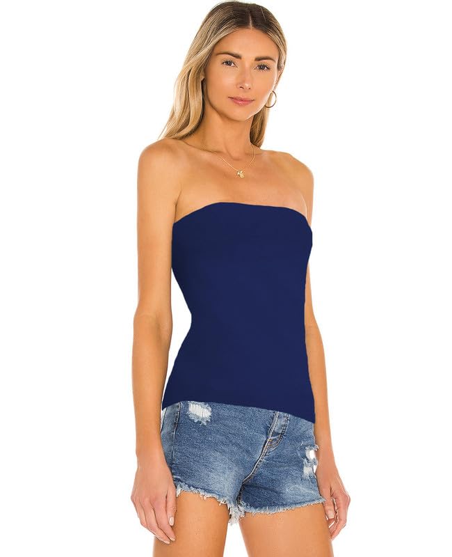 3 Packs Long Tube Tops for Womens Bandeau Top Cotton Strapless Shirt Sexy Camisoles2