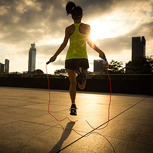 Festnight Corda de salto ajustável de 9,8 pés para pular corda para treinamento de ginástica em casa