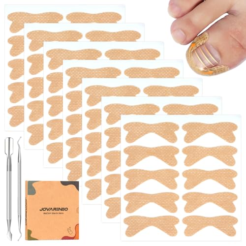 Ingrown Toenail Treatment 60Pcs Breathable Curved Ingrown Toenail Corrector Strips with File & Lifter Painless Professional Ingrown Toenail Correction Patches for Fast Results