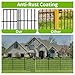 Toolterritary 10 Panels No Dig Garden Fence with Gate, 32 in(H) X24.2 ft(L) Metal Fence Panels, Thickened Rustproof Garden Fencing, Animal Barrier Fence for Dogs, Rabbits, and Patio