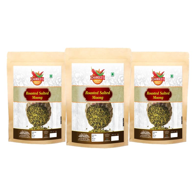 Changezis - snacks - namkeen - roasted moong - Roasted Solid Moong | Oil-Free Protein Rich Gluten-Free Ready-To-Eat Snack | Roasted Mung Bean Green Gram - Green Moong -900g*3Pack (B0D4JYHH7P) Amazon Price History, Amazon Price Tracker