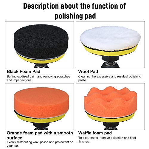 Kit de almofadas de polimento de 10 cm de espuma com almofada de espuma de waffle para polimento de