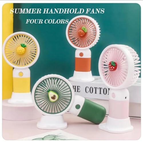 Image of MIRADH Mini Handheld Fan (Upto 6 Hours Running) Rechargeable 2000 Mah Battery Operated Portable Fan, Desk Fan, Carry It Anywhere (Green)
