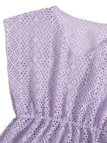 Image of SHENHE Girl's Swim Cover Up V Neck Sleeveless Hollow Out Beach Dress Coverup Beachwear