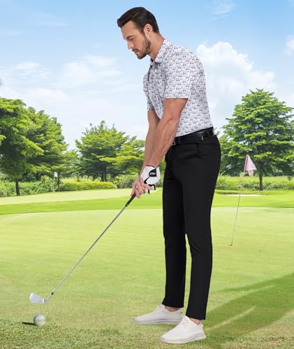 Image of ZITY Men's Golf Shirts Short Sleeve Print Patterns Casual Collared Polo