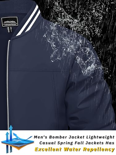 Tacvasen TCTJ-295-202-NAVY-XL Men Jackets Casual Bomber Jacket Men Stylish Lightweight Mens Windbreaker Jackets Lightweight Full Zip Mens Jackets thumb #1