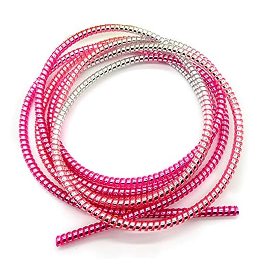 Cable Protector Data Cable Mobile Phone Cables Charging Data Line Gradient Color Wire Cord Protector 1.4M(pink silver)