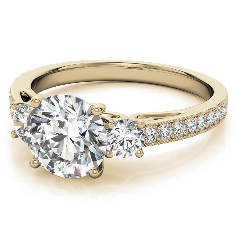 Bridal Set 1-1/3 CT Round-Cut Moissanite Engagement Ring for Women, Wedding Ring Sets 925 Sterling Silver2