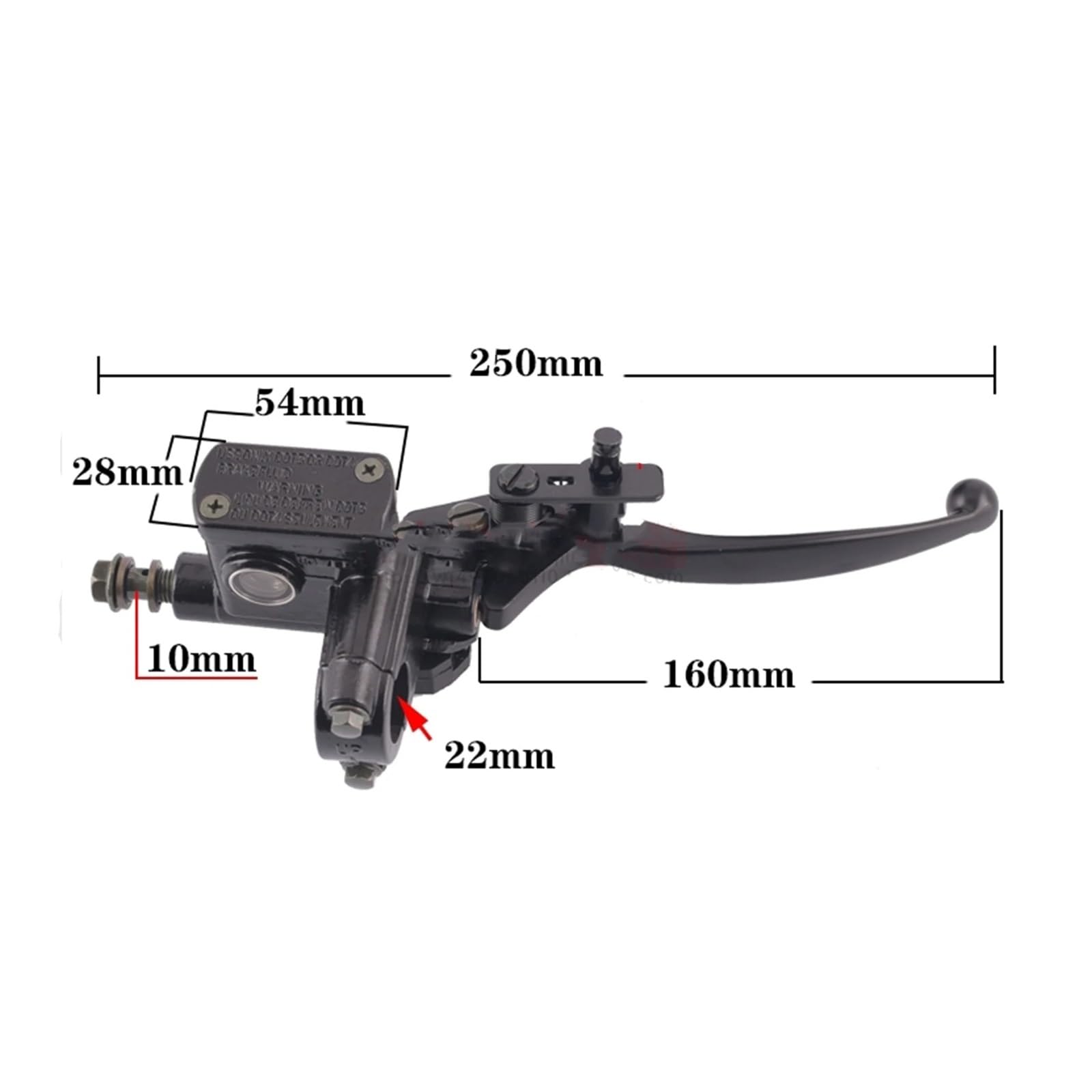 Leva frizione freno moto Pompa freno anteriore e posteriore per ATV Dirt Bike 50-250CC Cilindro idraulica per leva frizione per moto(Left)