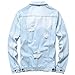 LAMKUKU Mens Denim Jacket Ripped Slim Jean Jacket Coat for Men (XXX-Large, Light blue-02)