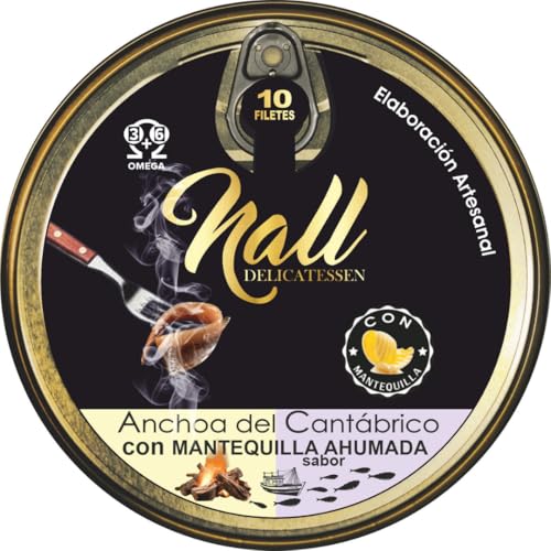 Anchoa Costera del Cantábrico 00 en Aceite - Premium, con Mantequilla Ahumada - 10 filetes.