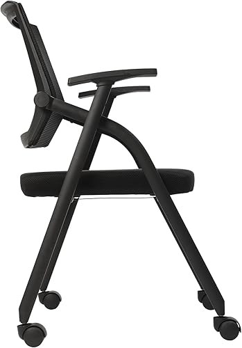 Miniatura 6 de 4Pack Folding Office Chairs Conference Room Chairs with Wheels Reception Guest Chair Foldable Waiting Room Chair for Office School Church Conference